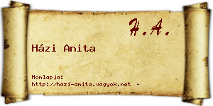 Házi Anita névjegykártya